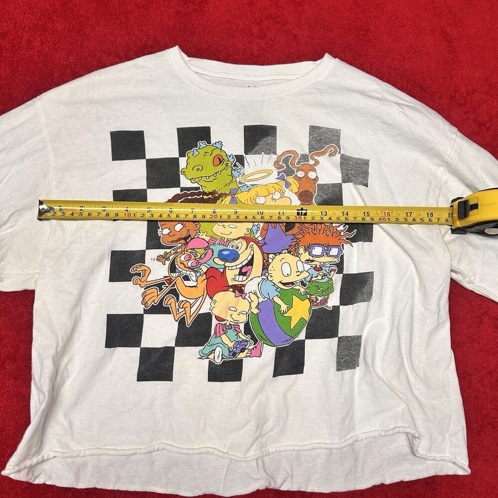 Nickelodeon Rugrats Crop Top L Cartoon Graphic Y2K Checkerboard - Picture 4 of 6